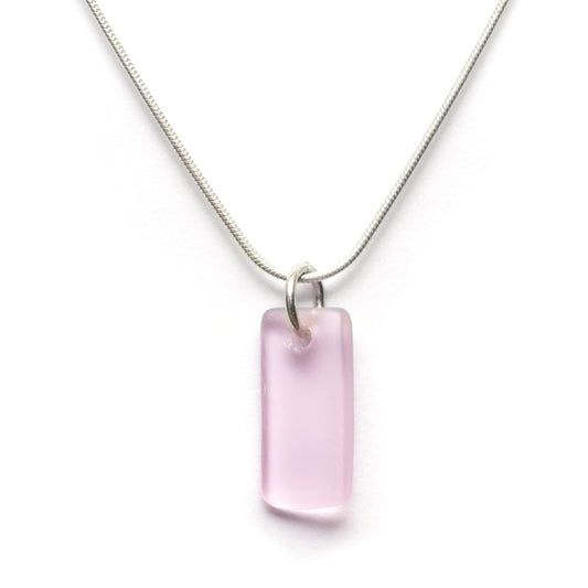 Sea Glass Murmur Pendant in Blush on 16in Snake Chain