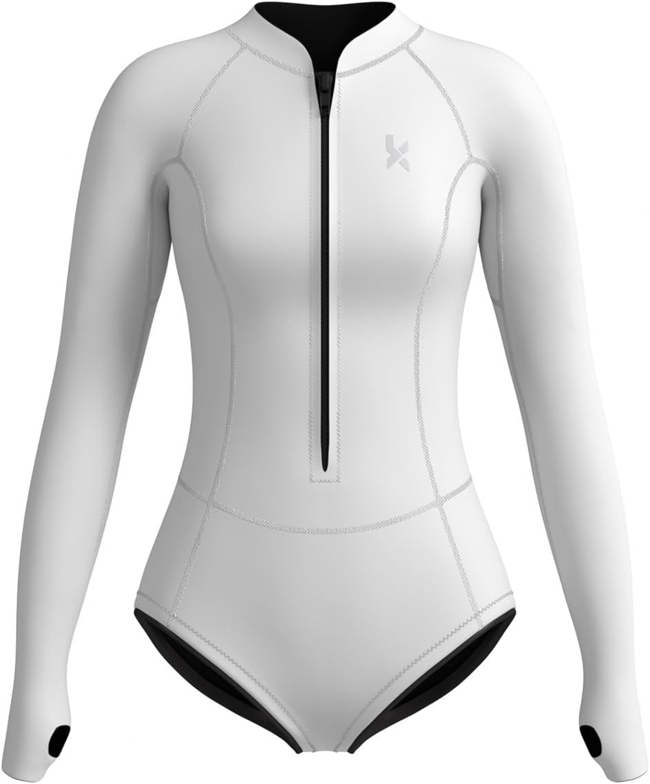 KMT Womens Long Sleeve Shorty Wetsuit for Surfing and Diving