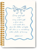 Inspirational Bible Spiral Journaling Notebook for Women - James 1:17