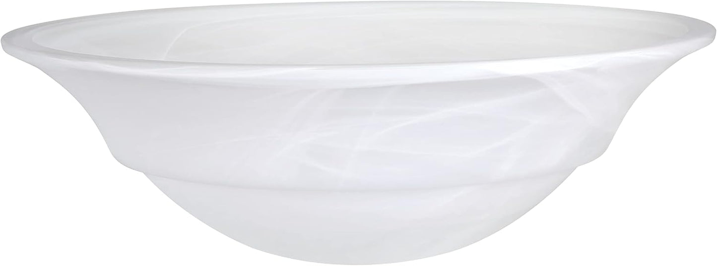 Etched Alabaster Replacement Glass Shade for Torchiere Lamps