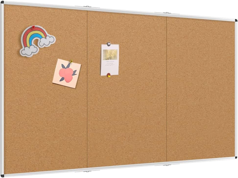 VIZ-PRO 96in x 48in Large Cork Bulletin Board for Home Office