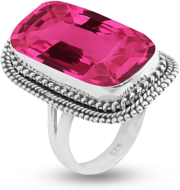 Solid 925 Sterling Silver Rings for Women & Girls with Gemstone