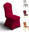 Spandex Chair Covers for Dining Chairs Burgundy - Stretch Banquet Fit