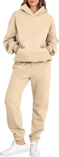 Womens 2 Piece Lounge Tracksuit Set - Cozy Oversized Sweatshirt Shoes