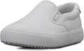 Womens Clipper Slip-Resistant Slip-On Work Sneaker - Leather Comfort