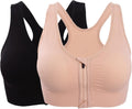 Hiking Gril Women's Zip Front Sports Bra - Easy On/Off Support