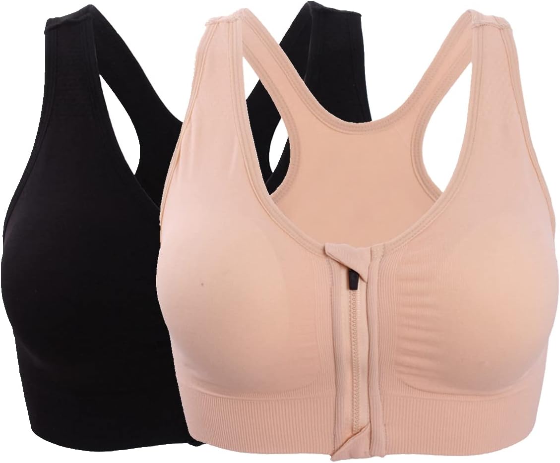 Hiking Gril Women's Zip Front Sports Bra for Comfort and Support