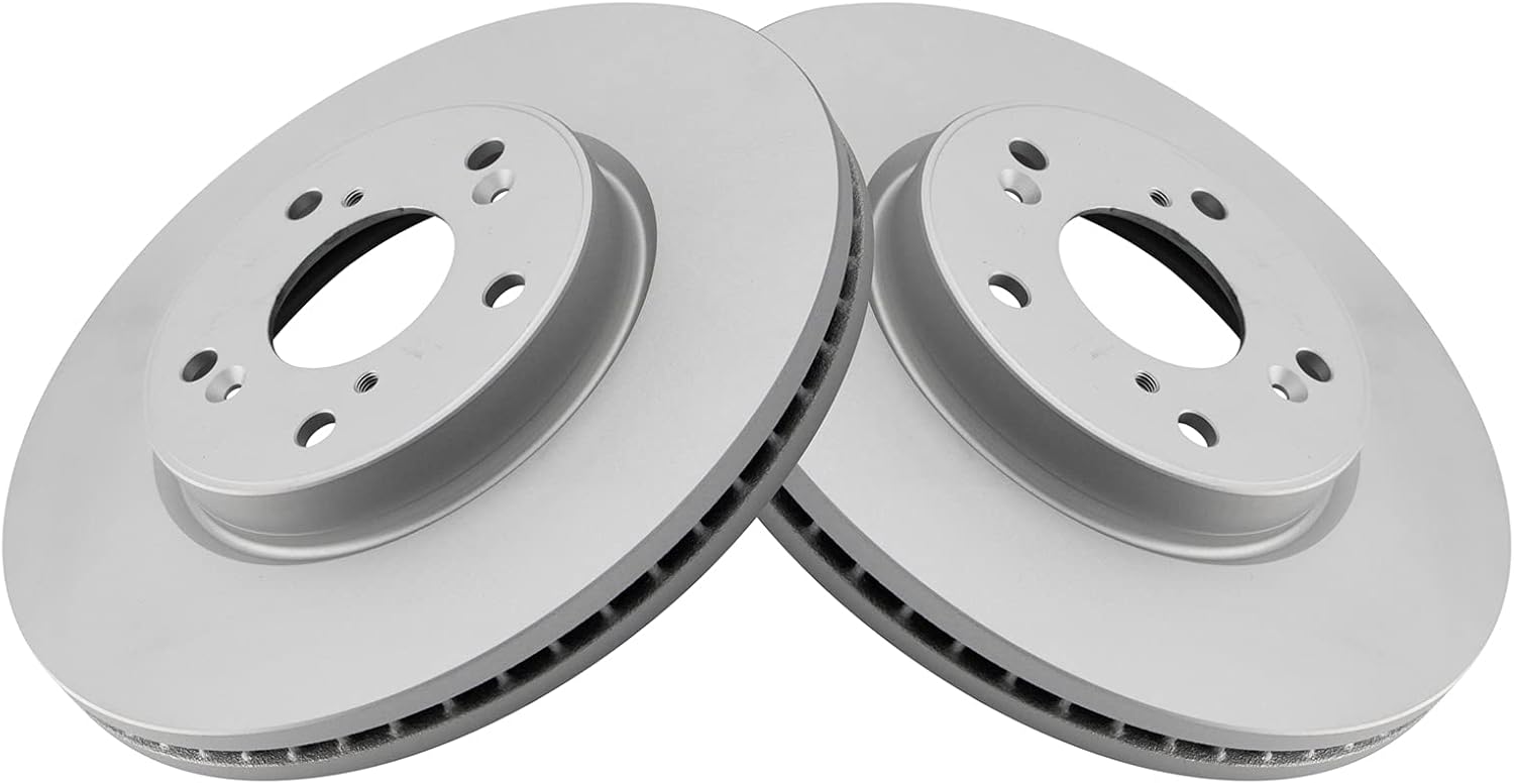 TRQ Front Brake Rotors Set Vented Premium G-Coated for Honda