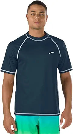 Speedo Men's UV Swim Shirt: Short-Sleeve Loose Fit Tee
