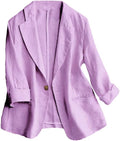 Linen Blazer Women 3/4 Sleeve Lightweight Spring Summer Blazer Shoes