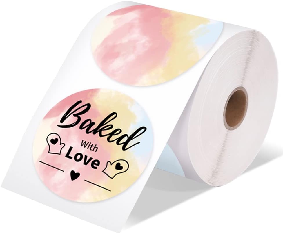 Memoking 3 Color Circle Thermal Labels - 500 Labels/Roll