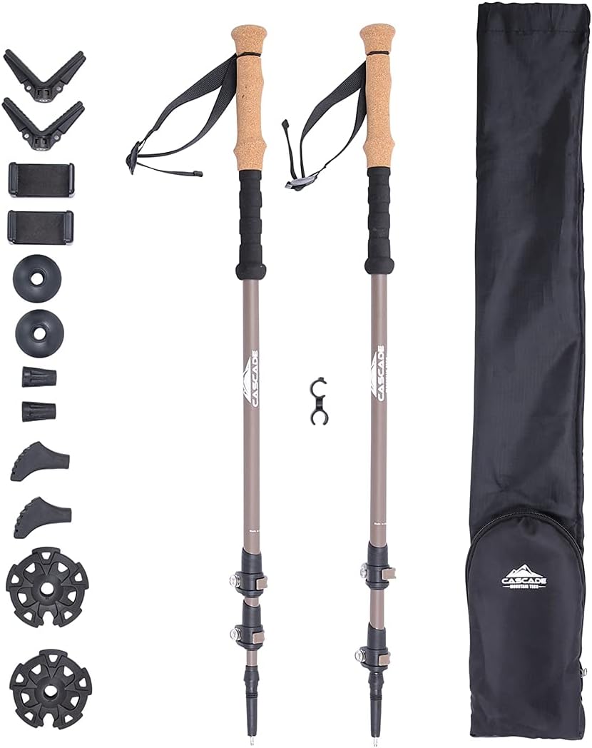 Cascade Mountain Tech Trekking Poles - Lightweight Carbon Fiber
