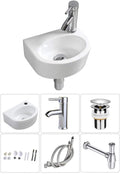 Wall Hung Basin Sink Small Rectangle Ceramic Wash Basin Right Hand