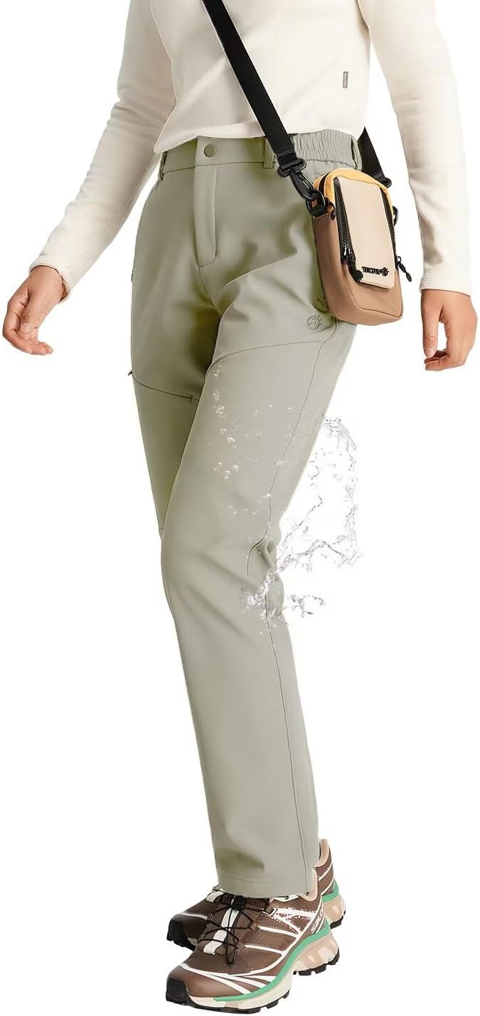 Women's Hiking Cargo Pants Waterproof Fleece Quick-Dry Softshell