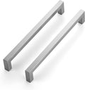 8 in Square Cabinet Handles 20 Pack - Satin & Brushed Nickel