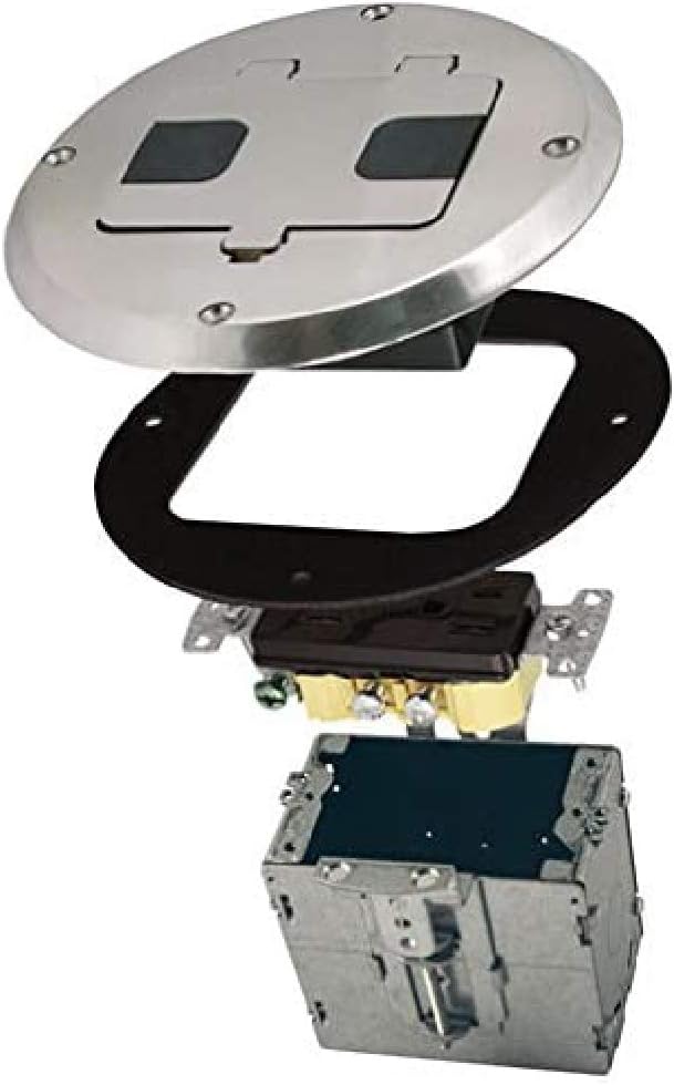 RACO 6239NI Floor Kit with Recessed Duplex 15A TR Device
