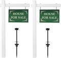 VINGLI Vinyl PVC Real Estate Sign Post Two Pack - Durable 6 ft Yard