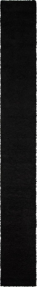 Unique Loom Solid Shag Area Rug 2ft 6in x 19ft 8in Runner - Plush Jet