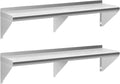 Stainless Steel Shelf 14 in x 60 in 2 Pack - Heavy Duty Wall Shelves