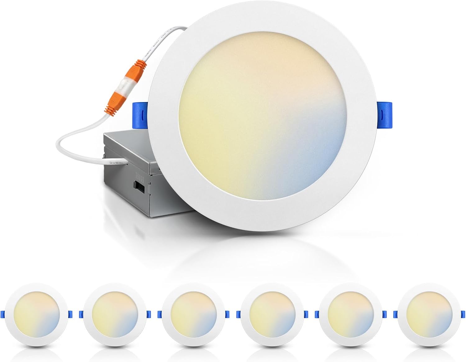 ECOELER 6 Pack 6 Inch 5CCT Ultra-Thin LED Recessed Lights