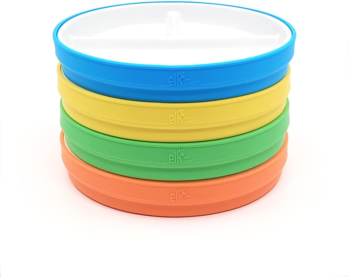 Elk and Friends Kids 6.7 Porcelain Divided Plates for Toddlers