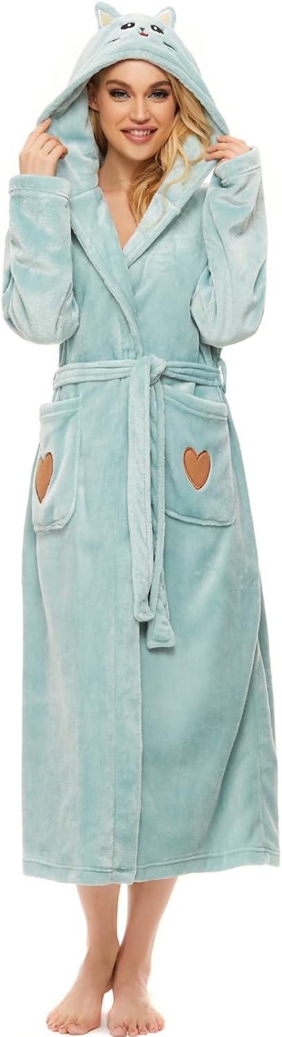 ccko Plush Robes For Women - Soft Warm Fleece Bathrobe