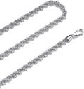 925 Sterling Silver Rope Chain 2.5mm Necklace 16-30in - Durable