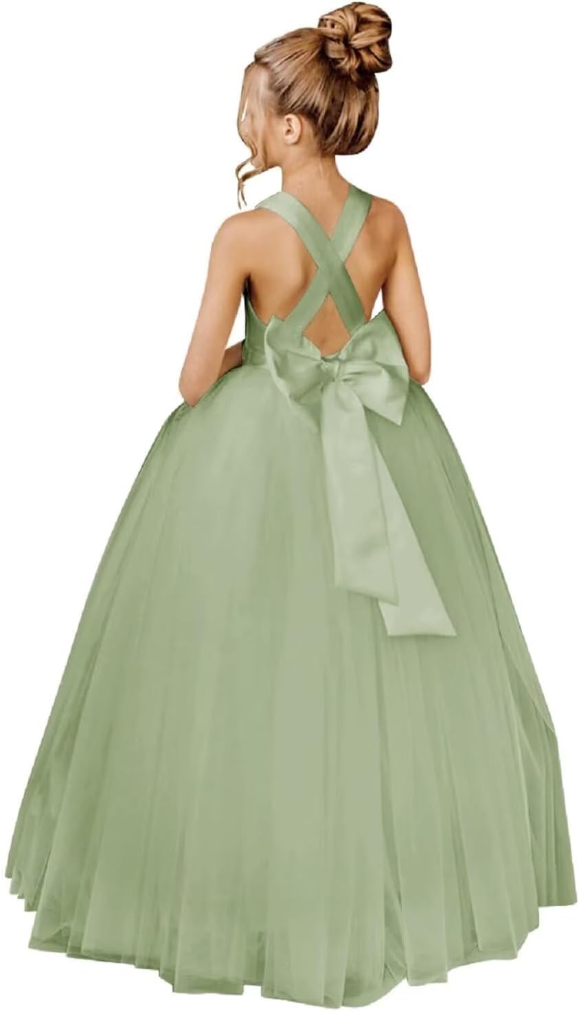 Stunning Crossed Straps Flower Girl Dress for Special Occasions