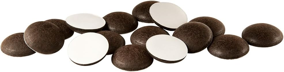 SOFTTOUCH Extended Wear Furniture Pads - 1 Inch Round, Brown - Set of 16