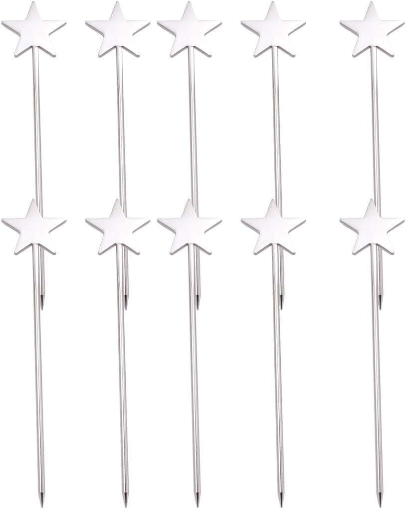 Stylish Stainless Steel Cocktail Picks (10PCS)