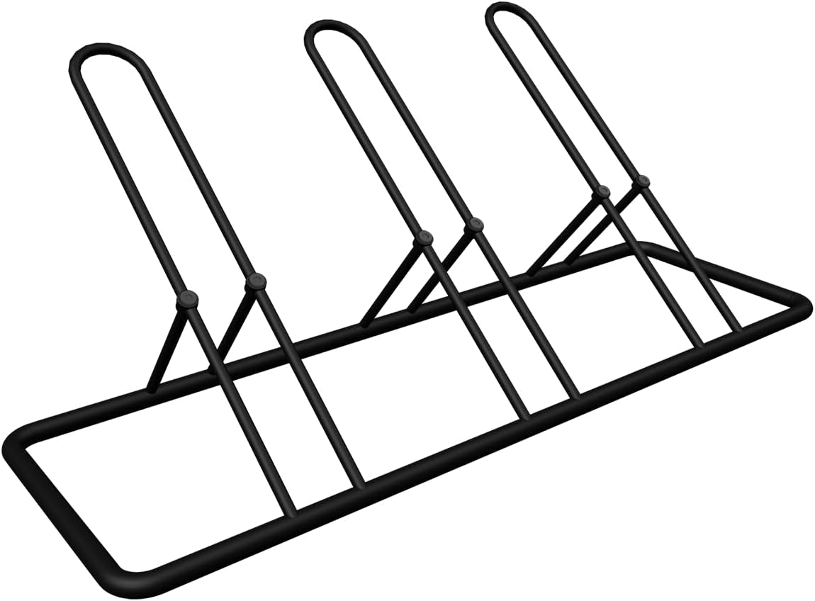 3 Bikes Floor Parking Rack Stand for Indoor/Outdoor Use