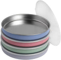 Stainless Steel Kids Plates 7.8 in 4 Pack - Durable, Non Slip