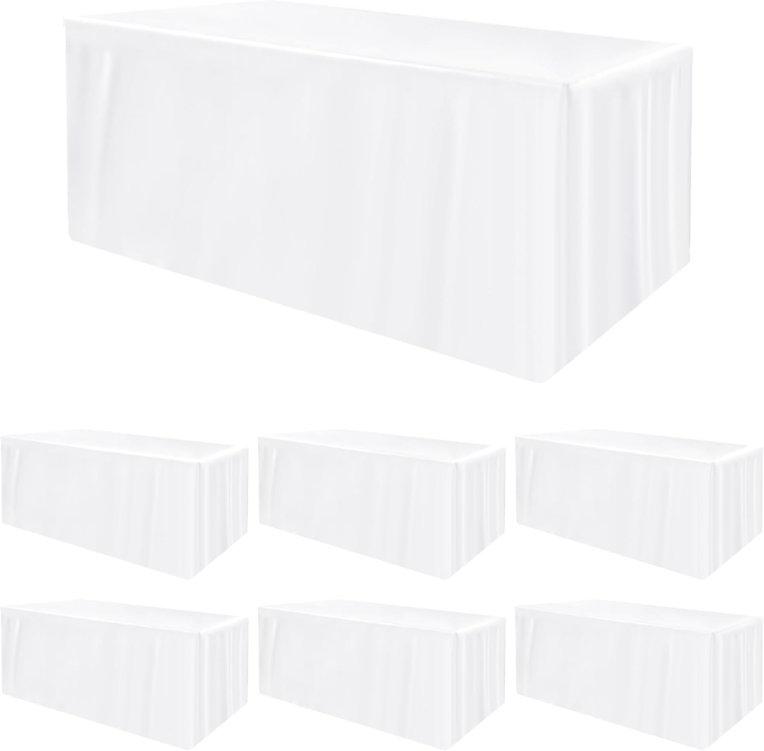 Fitted Rectangle Table Cloths for 8ft Tables - 6 Pcs Set