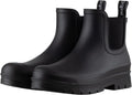 Short Rain Boots for Women Wide Width - Waterproof Matte Chelsea