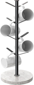 Marble Mug Holder Tree, 8 Hooks Coffee Cups Stand - Stable Counter