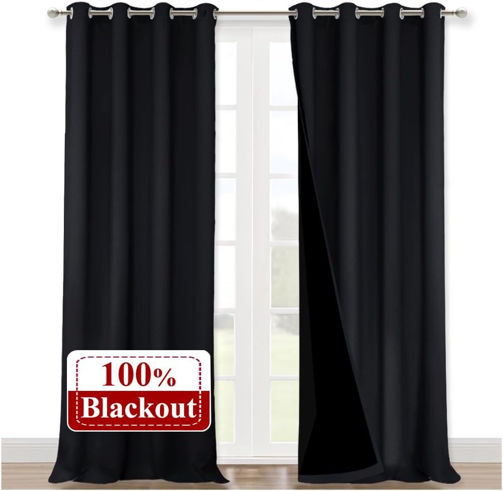 NICETOWN Extra Long Truly Blackout Drapes for Ultimate Privacy