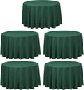 LTC LINENS 5 Pack 108 in Round Tablecloths Hunter Green - Floor-Length