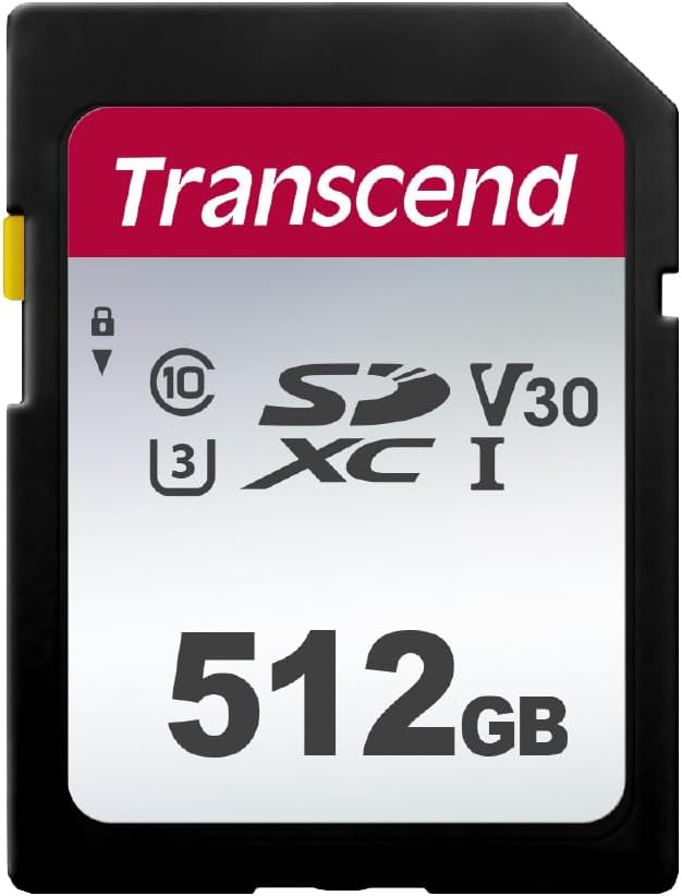Transcend 512GB SDXC Memory Card - Capture in Stunning 4K