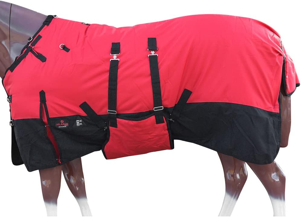 HILASON 1200D Winter Waterproof Poly Horse Turnout Blanket 76 in