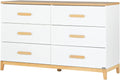 LaLa 6 Drawer Dresser for Nursery - Extra Wide 55 in Modern Storage
