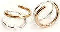 Handmade TINY Huggie Mixed Metal Twist Loop Earrings - Dainty Double