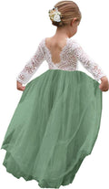 Flower Girl Dress for Toddler Baby Girls - Lace Tulle Knee Length