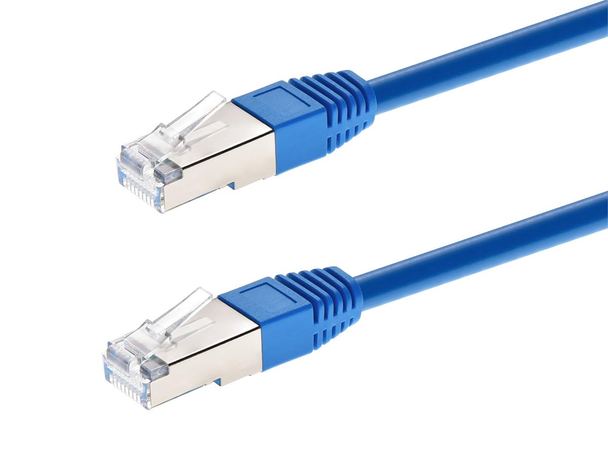 Monoprice Cat6A 100ft Blue Patch Cable for High-Speed Networking