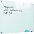 Magnetic Glass Whiteboard 24x36 Frameless Dry Erase Board