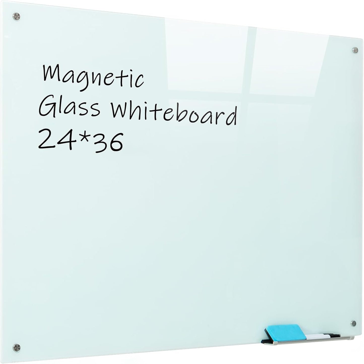Magnetic Glass Whiteboard 24x36 Frameless Dry Erase Board