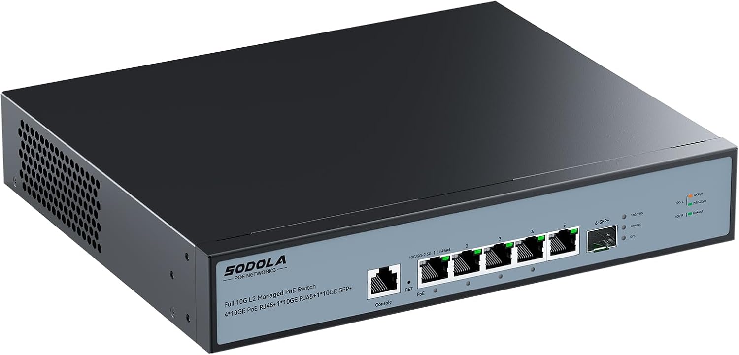 10Gb L2 Managed Switch with 5 x 10G Ports for High-Speed Networking