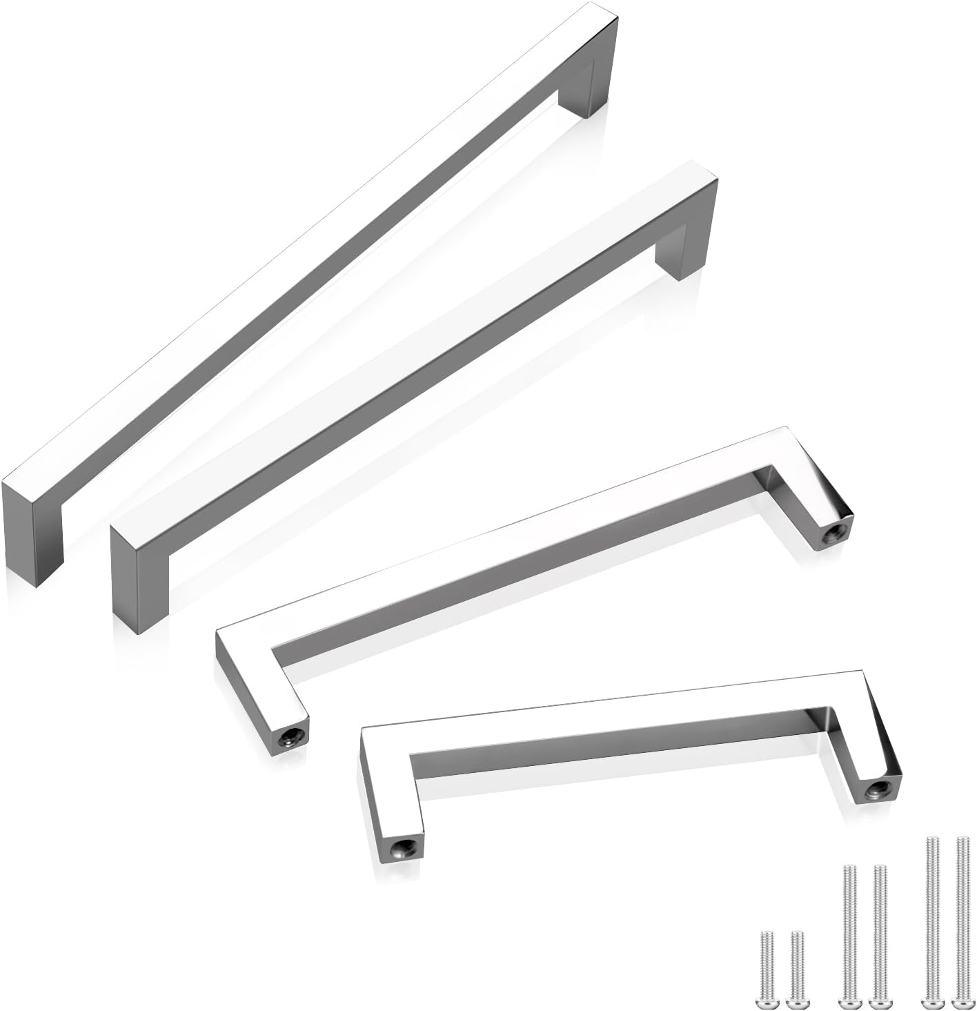 GOBEKOR 30 Pack Chrome Drawer Pulls for Cabinets and Dressers