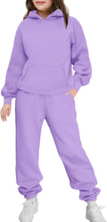 Girls 2 Piece Tie Dye Hoodie Sweatsuit Set - Oversized Cozy Fit