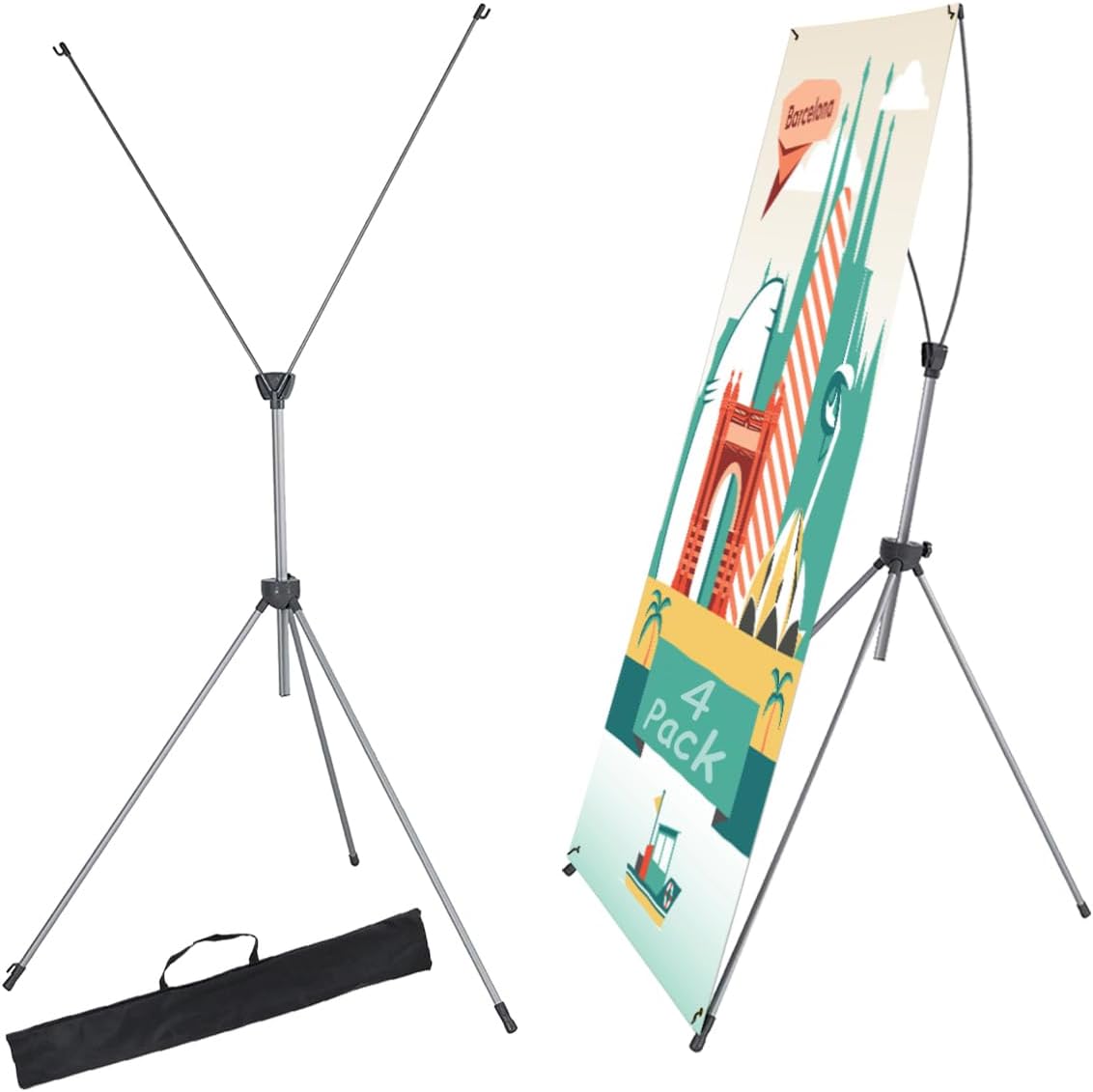 Adjustable X Frame Banner Stand for Trade Show Displays
