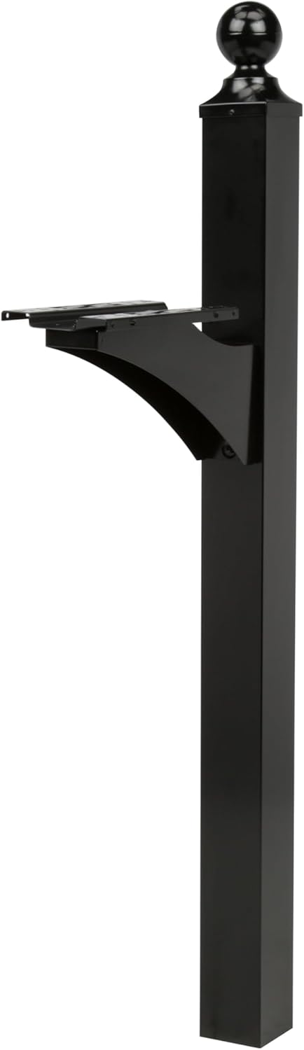 Landover Aluminum Mailbox Post by Architectural Mailboxes - Black
